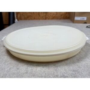 Tupperware Serving Tray Unisex OS Cream Vintage Divided Appetizer Platter 405-1